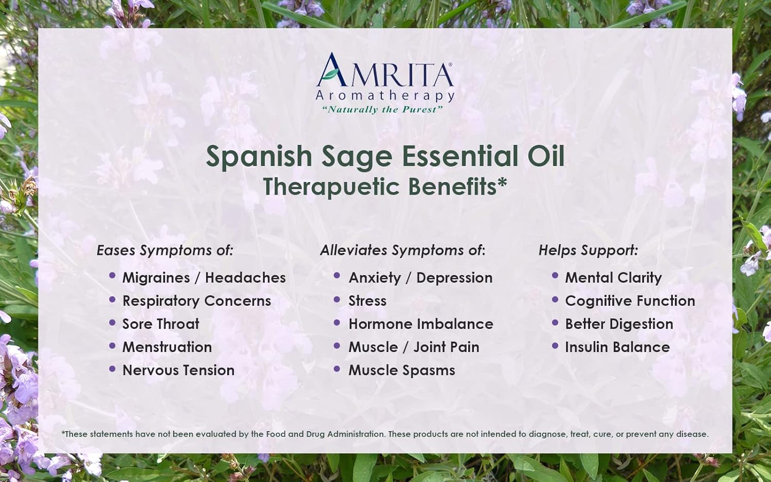 Spanish Sage Essential Oil, 100% Pure Undiluted Salvia Lavandulifolia, Premium Aromatherapy Oil, Tested and Verified, USDA Organic, 10ml