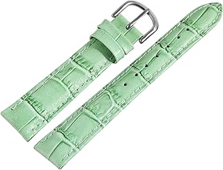 Piel Reloj Reloj de pulsera banda reloj de repuesto brazalete verde costuras color verde 818063630012 Puente ancho 12 mm