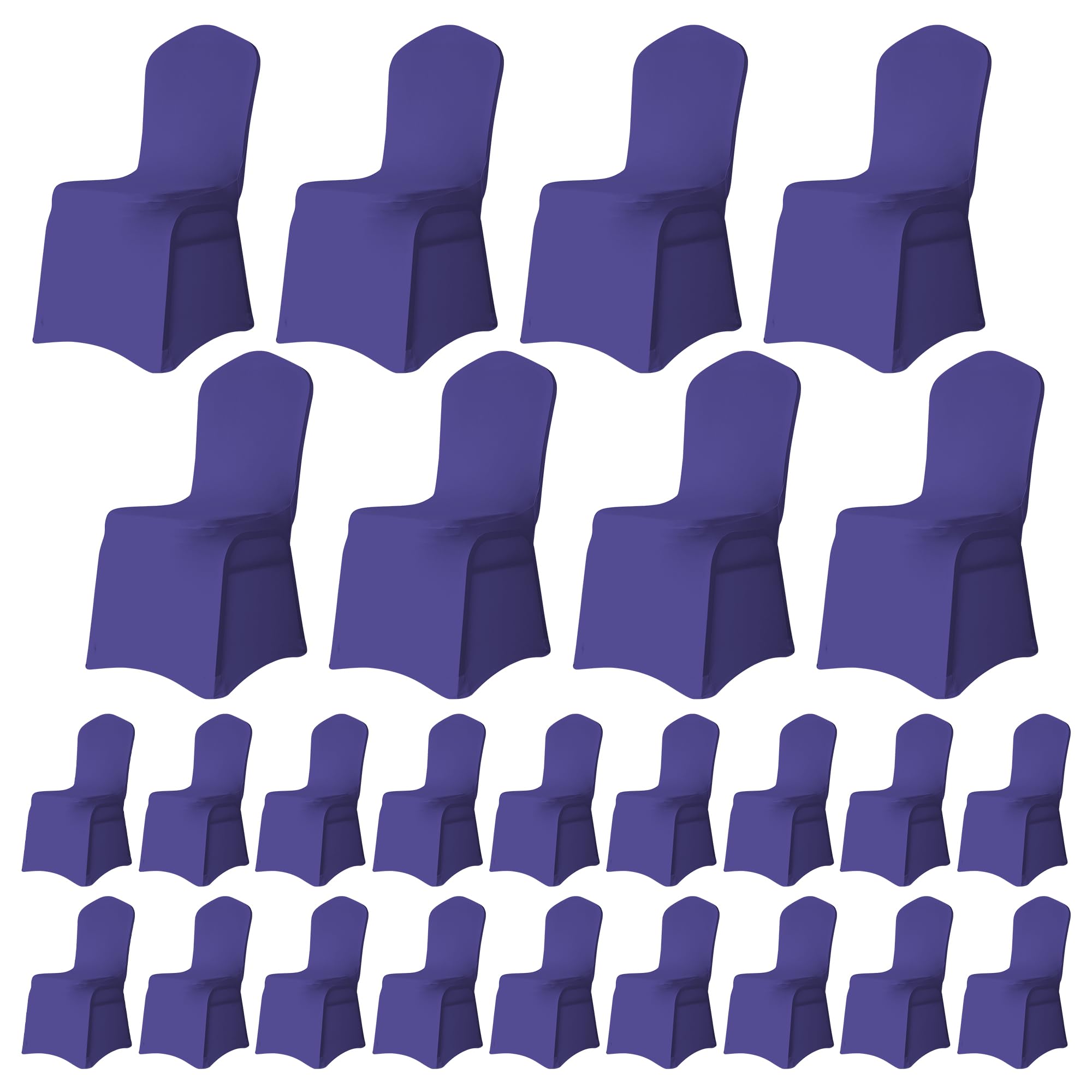 Trimming Shop Wedding Chair Covers Flat Front Design, Purple, Pack of 100