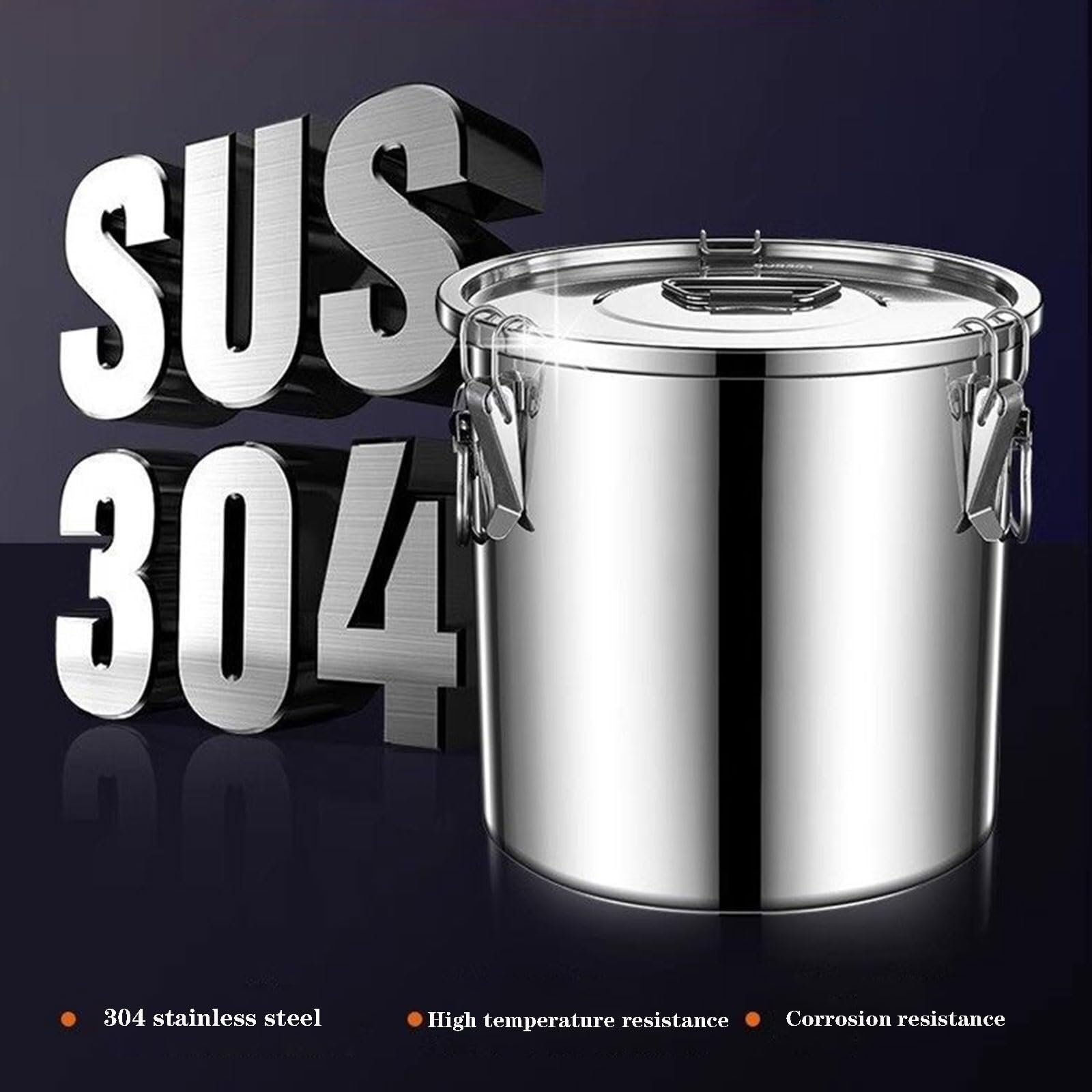 Boîte de Conservation hermétique en Acier Inoxydable 304, 21 L (5,55 Gal) pour café, Riz, céréales - Organisateur Durable pour la Cuisine et Les Restaurants
