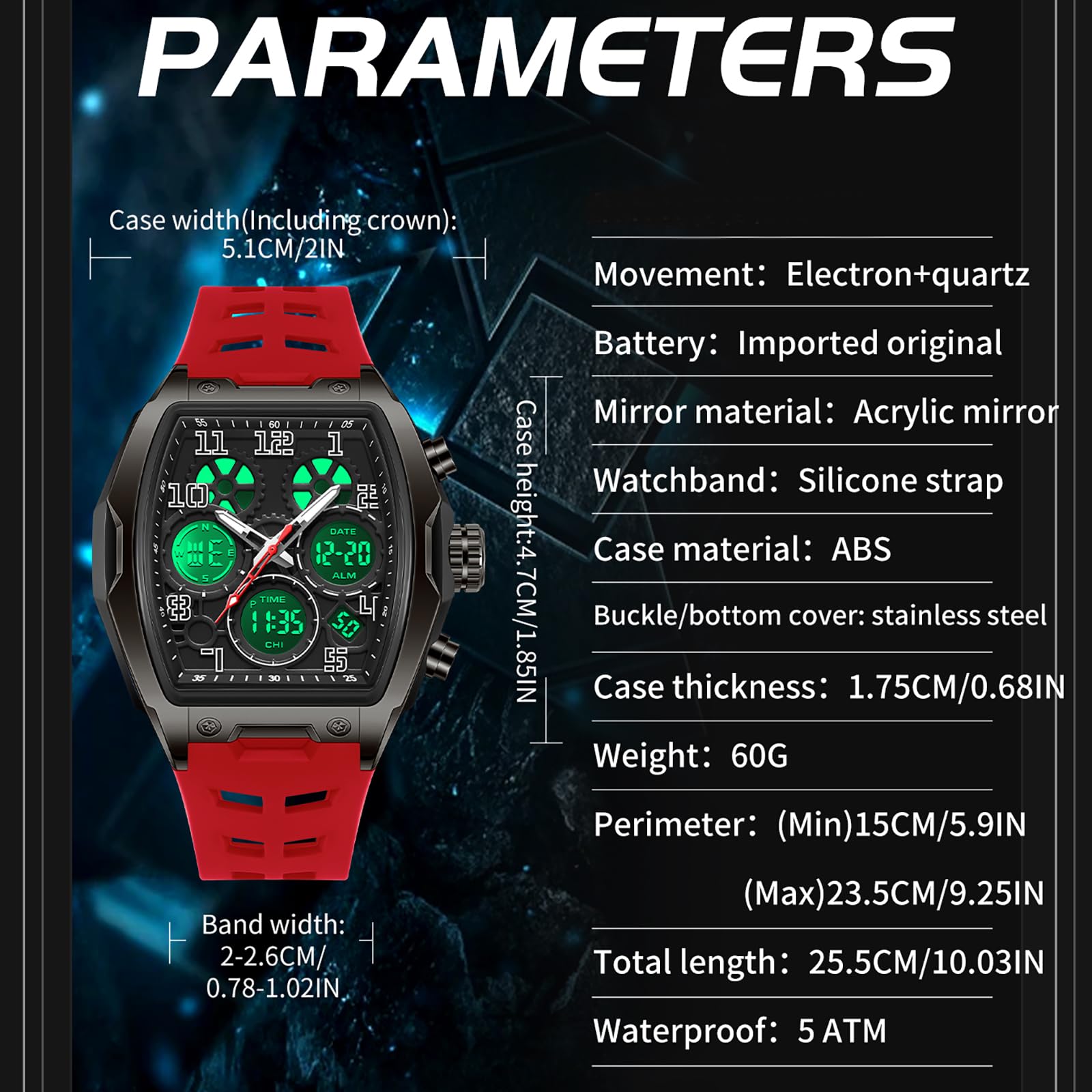 findtime Orologio da polso da uomo grande rettangolare orologio da uomo sportivo cronografo data impermeabile militare designer orologi per uomini cinturino in silicone bianco