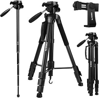 Speedsporting portable 70 inches/177 centimeters Aluminium Alloy Camera Tripod Monopod with 3-Way Swivel Pan Head,Bag for DSLR Camera,DV Video Camcorder,Load up to 8.8 pounds