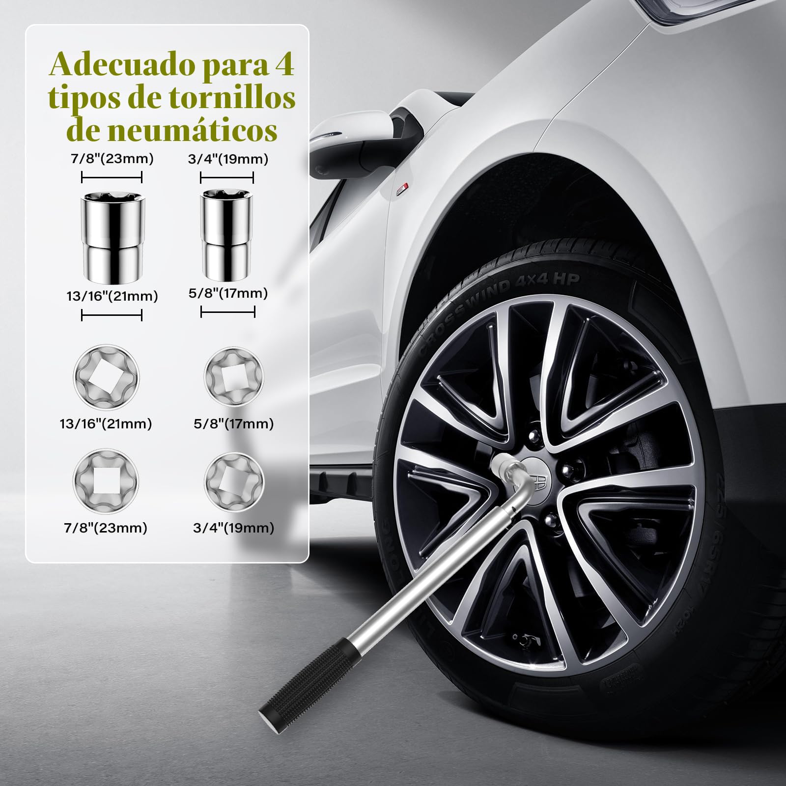 IMAYCC Gato para Coche 2.5T/2500kg, Recién Actualizado Kit de Gato Coche Universal con 2 Piezas Bloque de Goma, Portátil Kit de Emergencia con Llave de Tuercas de Rueda para SUV MPV Tesla