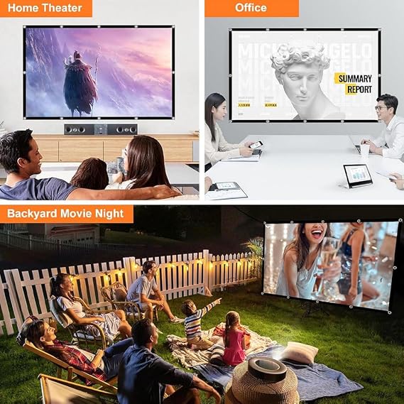 Projector Screen 60 Inch, Indoor Outdoor Projector Screen