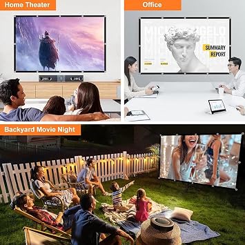 Projector Screen 60 Inch, Indoor Outdoor Projector Screen