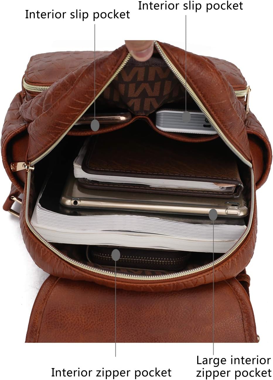 MKF Collection Backpack Purse for Women Vegan Leather Top-Handle Ladies Fashion Travel Bag Daypack by Mia K - Image 5