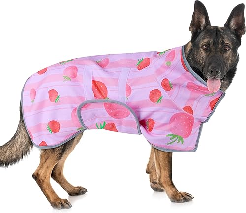 Toallas para perros de secado de perros, bata de baño súper absorbente con adhesivo mágico ajustable, toalla de baño para perros de secado rápido,