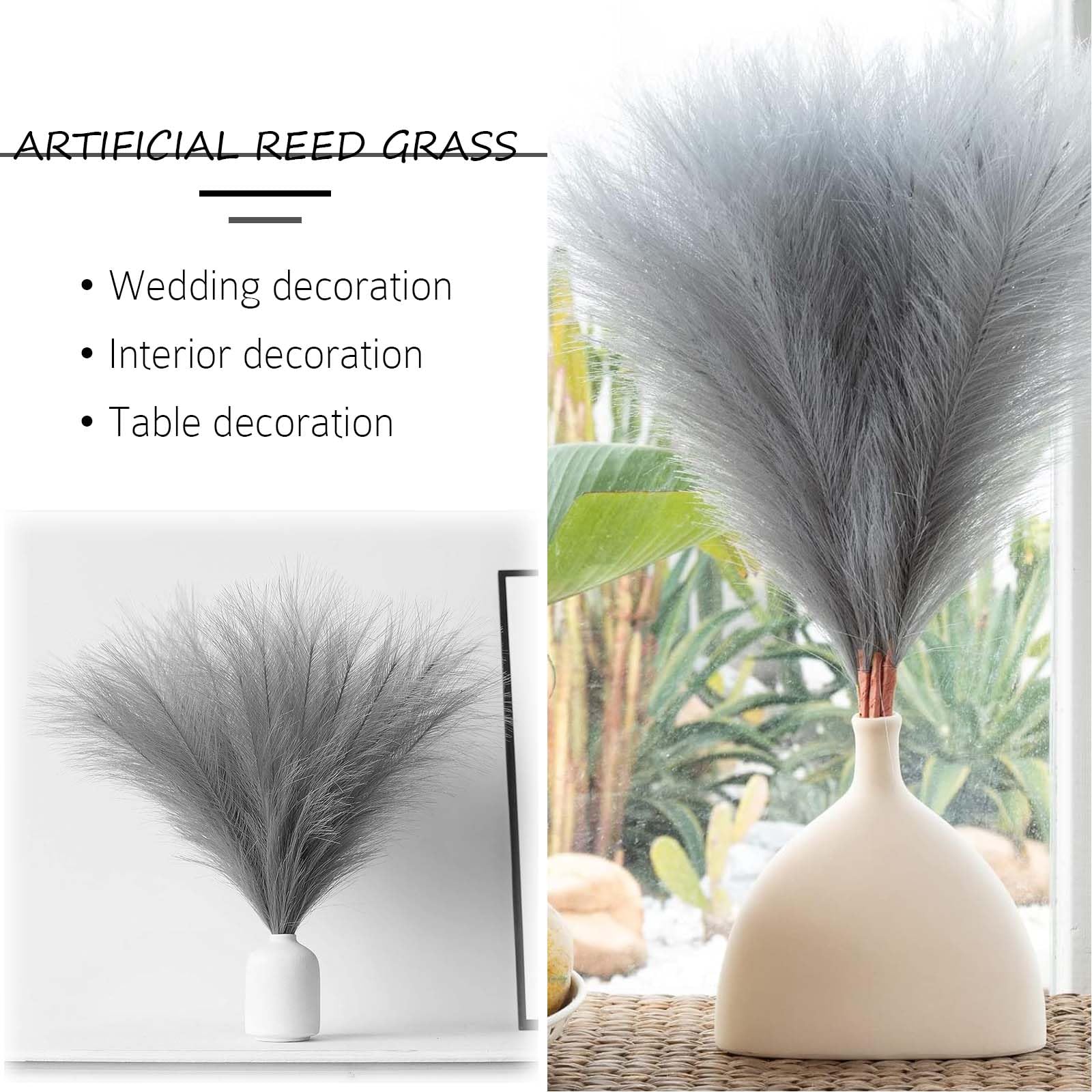 Künstliches Pampasgras 20 Stück – Weinrot, Je 41,9 Cm, Vasenfüller, Deko Für Hochzeit, Wohnzimmer, Party