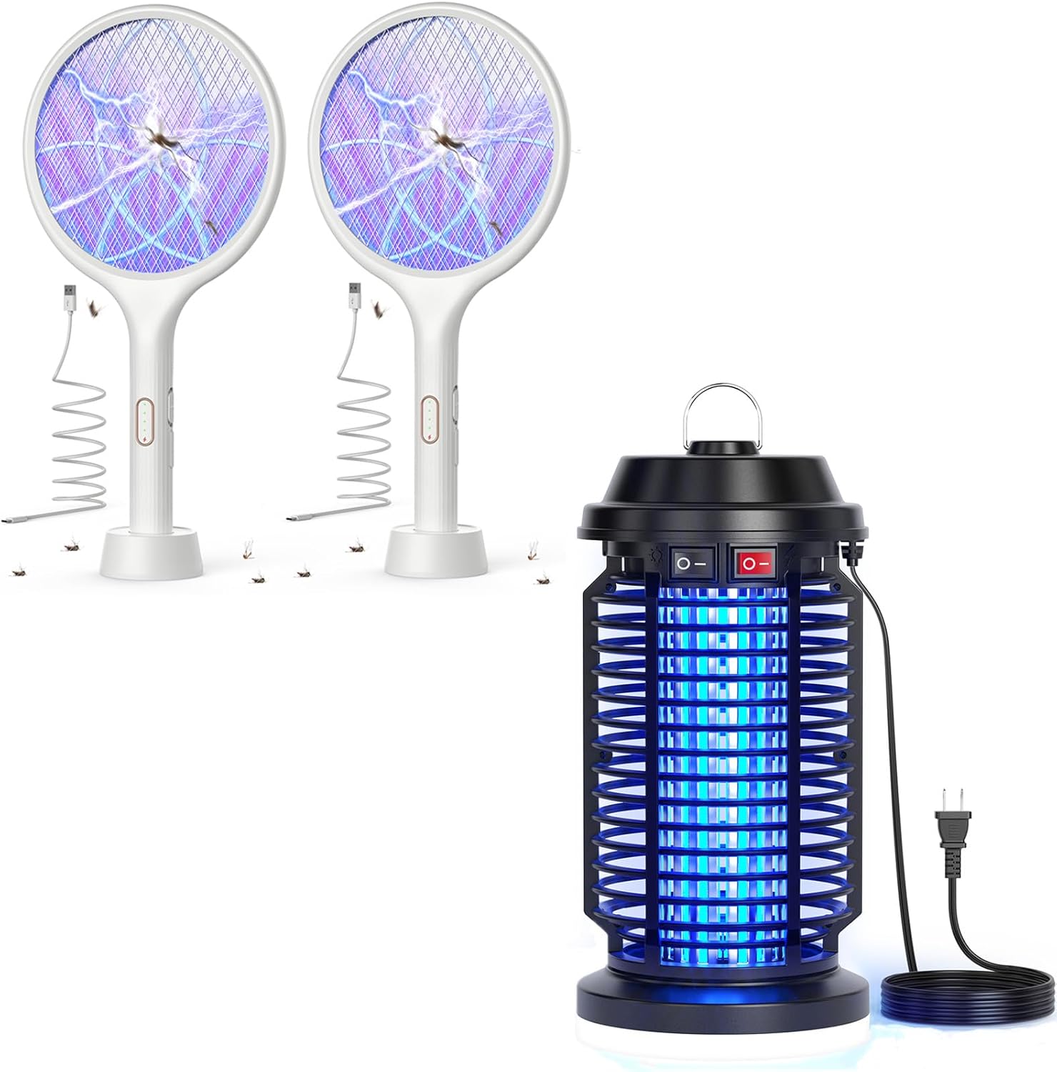 YISSVIC Electric Fly Swatter 2PCS Plus Bug Zapper Outdoor Plug in 1PCS
