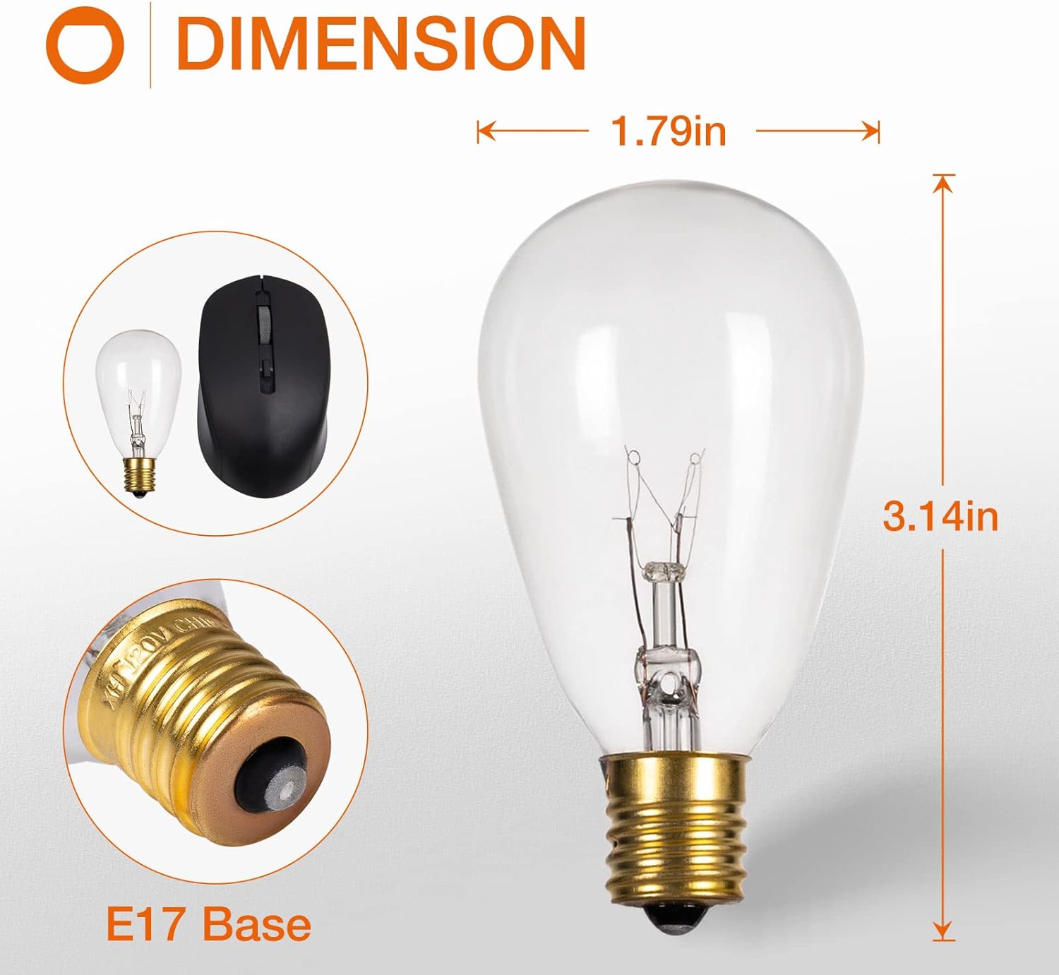 addlon Incandescent Replacement Bulbs 5W S14 15 Pack Waterproof E17 2200K Screw Base for Outdoor Incandescent String Lights