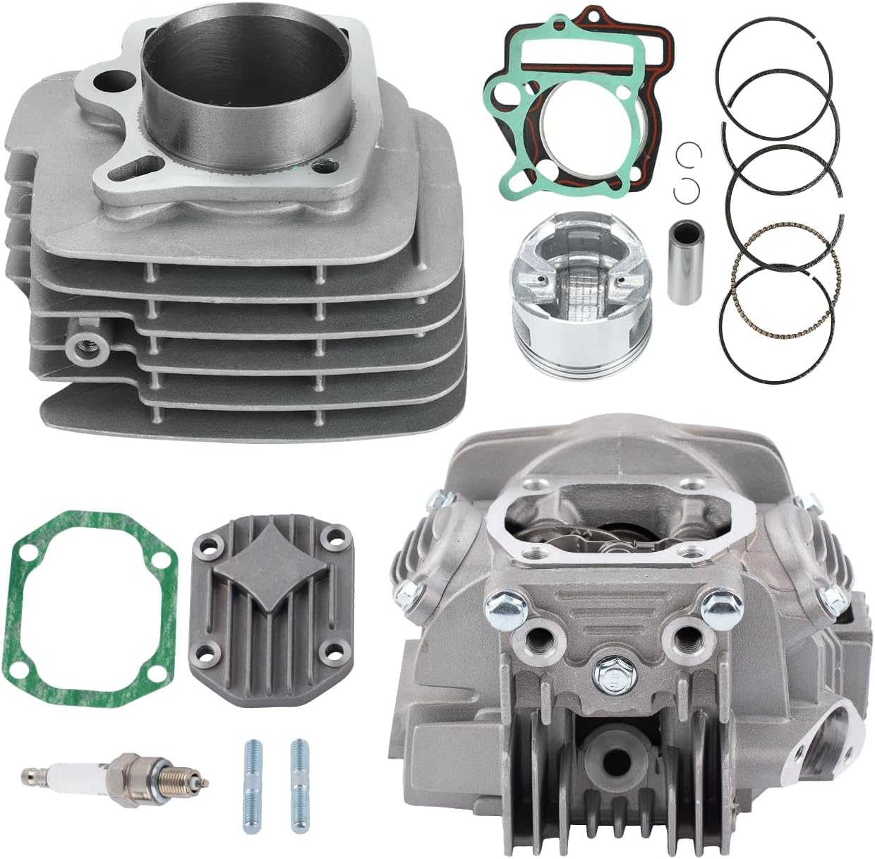 YX140 Cylinder Head Assembly Kit + Cylinder Piston Ring Gasket Kit for 56mm Bore YX 140cc YX150cc 1P56YMJ 1P56FMJ 1P56FMJ-5 Horizontal Engine