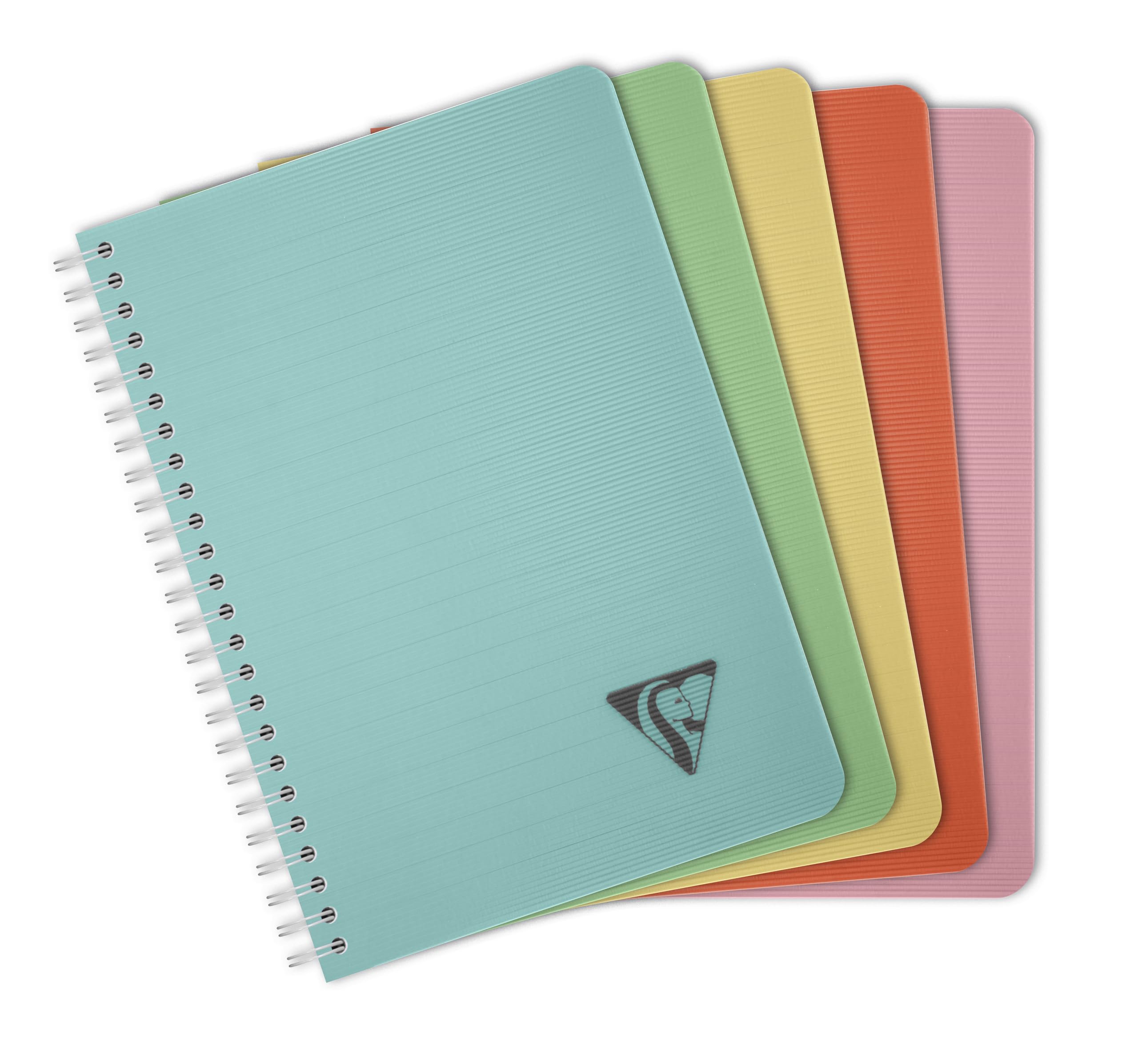 Clairefontaine 327546C LiniColour ESSENCE A Spiral Notebook - A5 14,8x21 cm - 180 Ruled Pages - White Paper 90 g - Transparent Polypro Cover - Random Colour