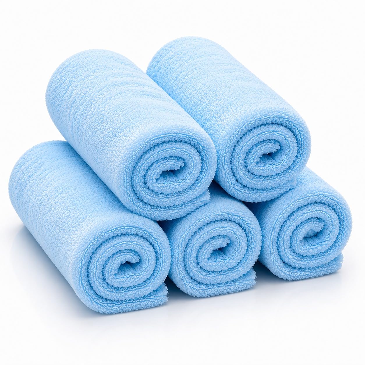 350 GSM Microfiber Cleaning Cloth for Car, 40 x 40 cm Pack of 5, Premium Ultra Soft Super Absorbent Car Drying Towel, Scratch-Free Lint-Free Cloth for Washing, Polishing, Buffing & Detailing-image-11