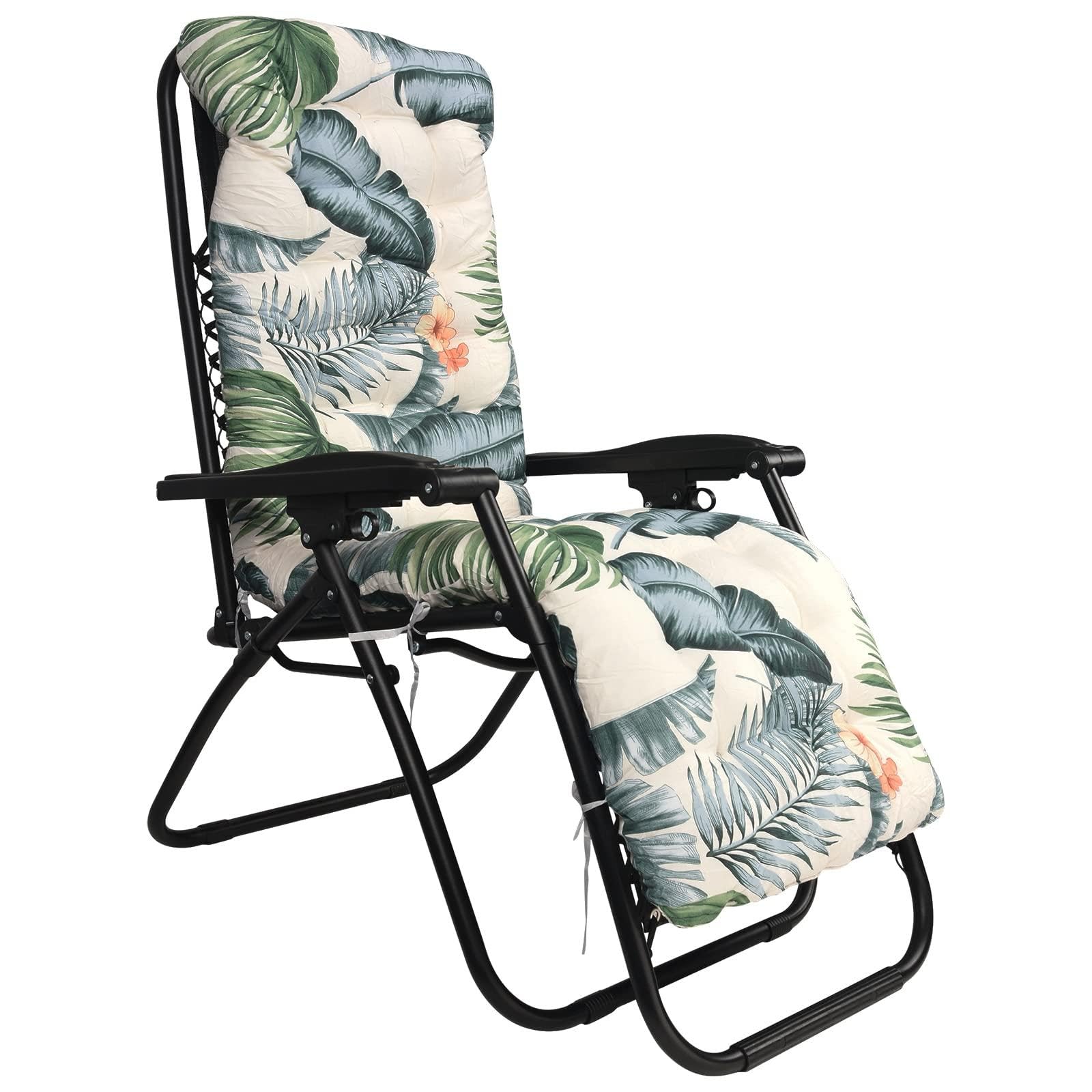 WildFun Sun Lounger Cushions Only, Garden Sunlounger Cushions 170x53CM Garden Seat Pads Sunbed for Indoor Outdoor Patio Yard Beach (Hawaii)