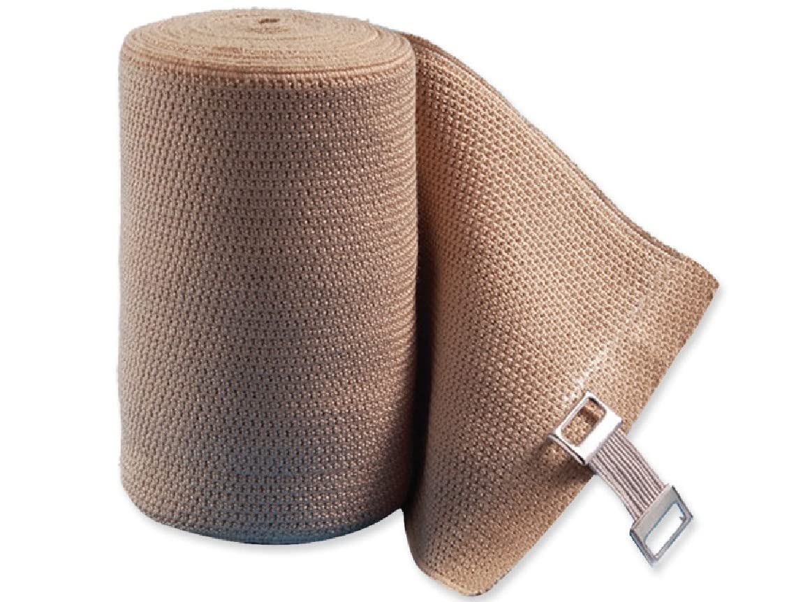 Gima 34645 Previs - PreviBielastica, elastyczne bandaże kompresyjne, silne uciskanie, rozmiar 7 m x 10 cm, 10 sztuk pakowane pojedynczo, z klipsem.