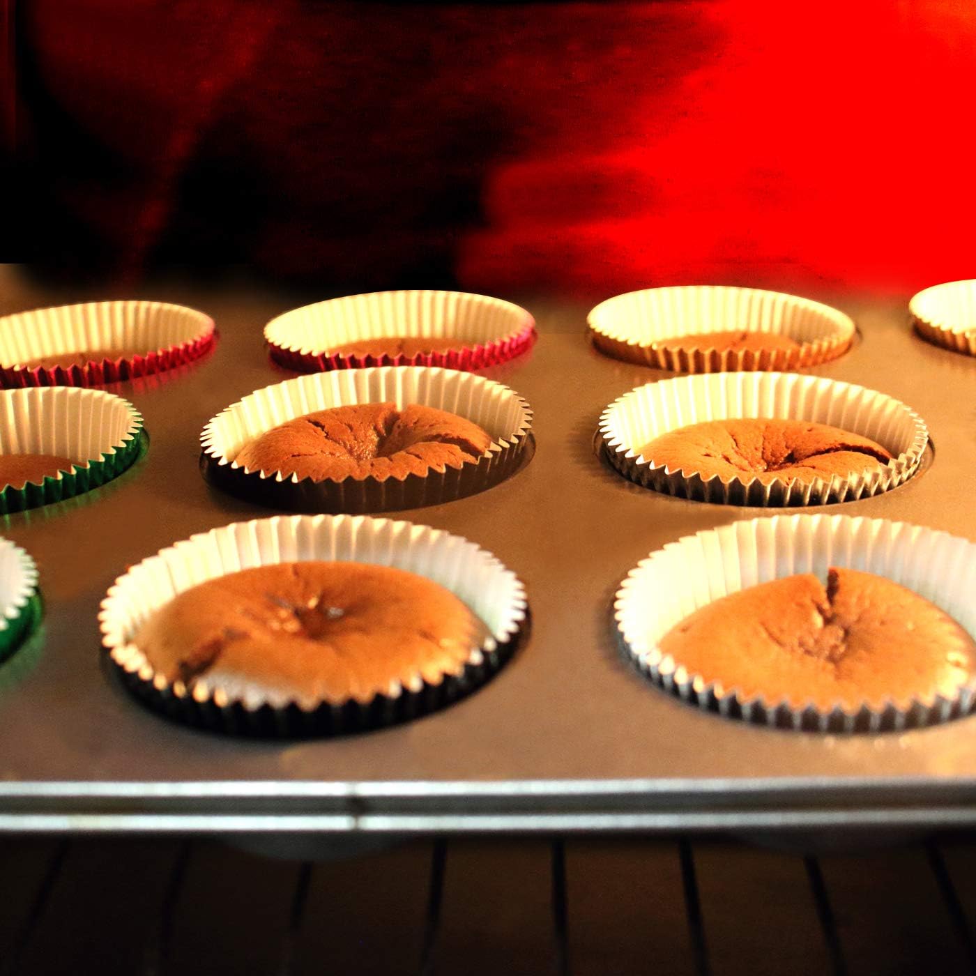 Gold Foil Cupcake Case Liners Wrappers Baking Muffin Paper Cups