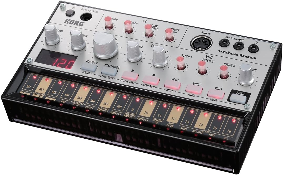 Korg Volca Bass Analogue Bass Machine Bundle with Volca Mix and Austin Bazaar Polishing Cloth