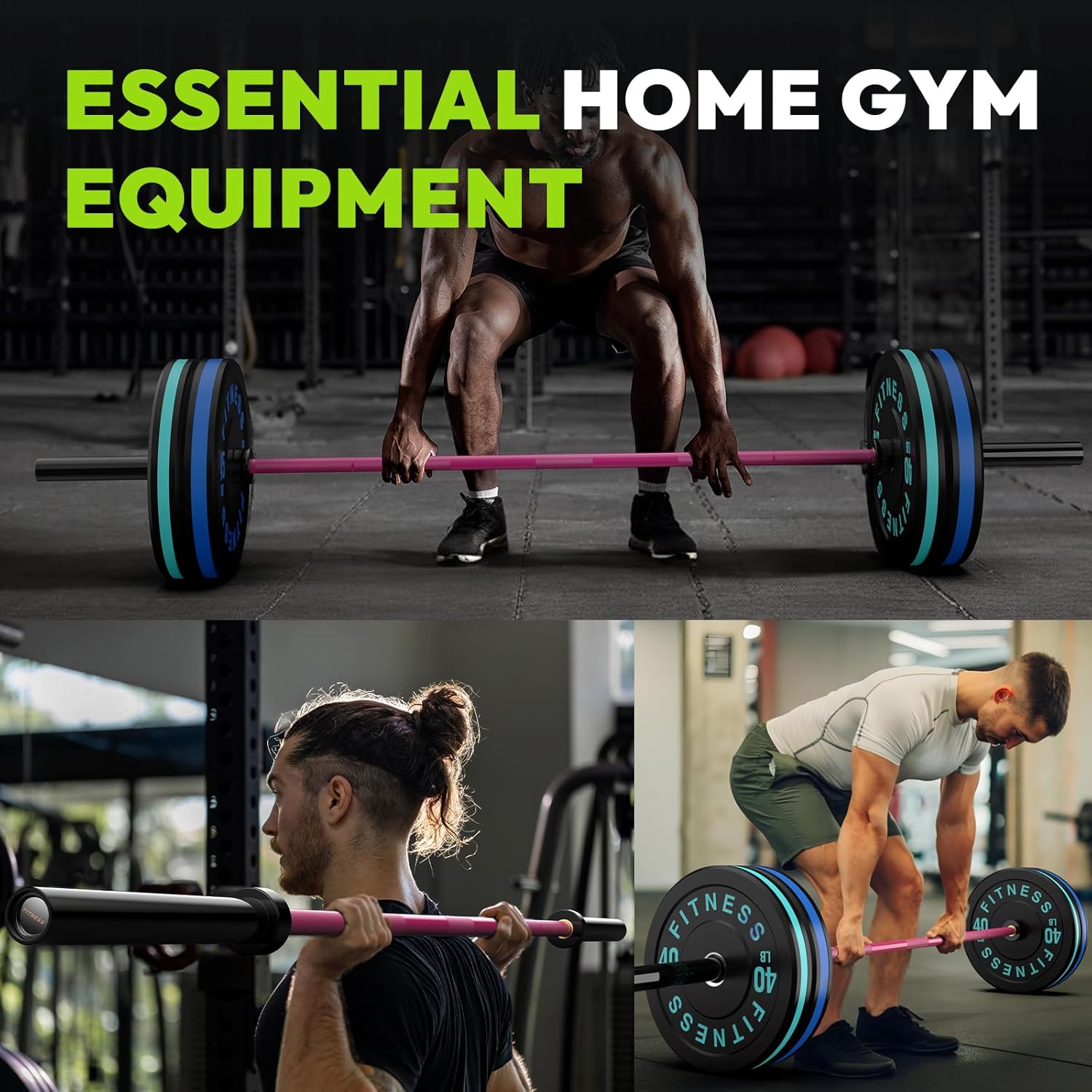 HANDBODE Olympic Barbell 6.5ft/7ft, 2 Inch Straight Womens Bars, 35lb/45lb Weight Bar for Strength Training, Hip Thrust, Bench Press, 1000 lb/1500 lb High-Capacity