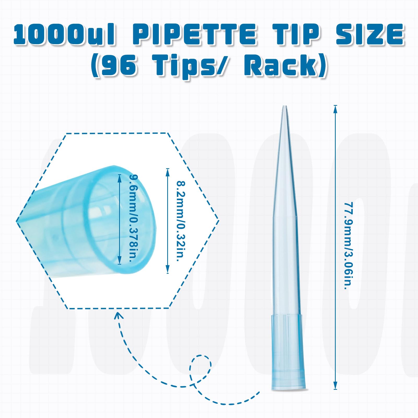 100/Rack, 60 Rack 1000μl pipettenspitzen, pipettenspitzenbox, labor pipettenspitzen, universal pipettenspitzen mit aufbewahrungsbox, sterile pipettenspitzen ohne filter für labore und chemie (1000μl)