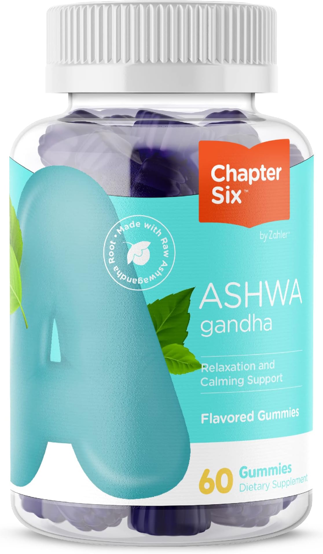 Zahler - Ashwagandha Gummies for Women & Men - Natural Mood Support Supplements for Relaxation & Stress Support - Raw Ashwagandha Root Supplement Vitamins - Kosher Gummy 260mg Serving (60 Count)