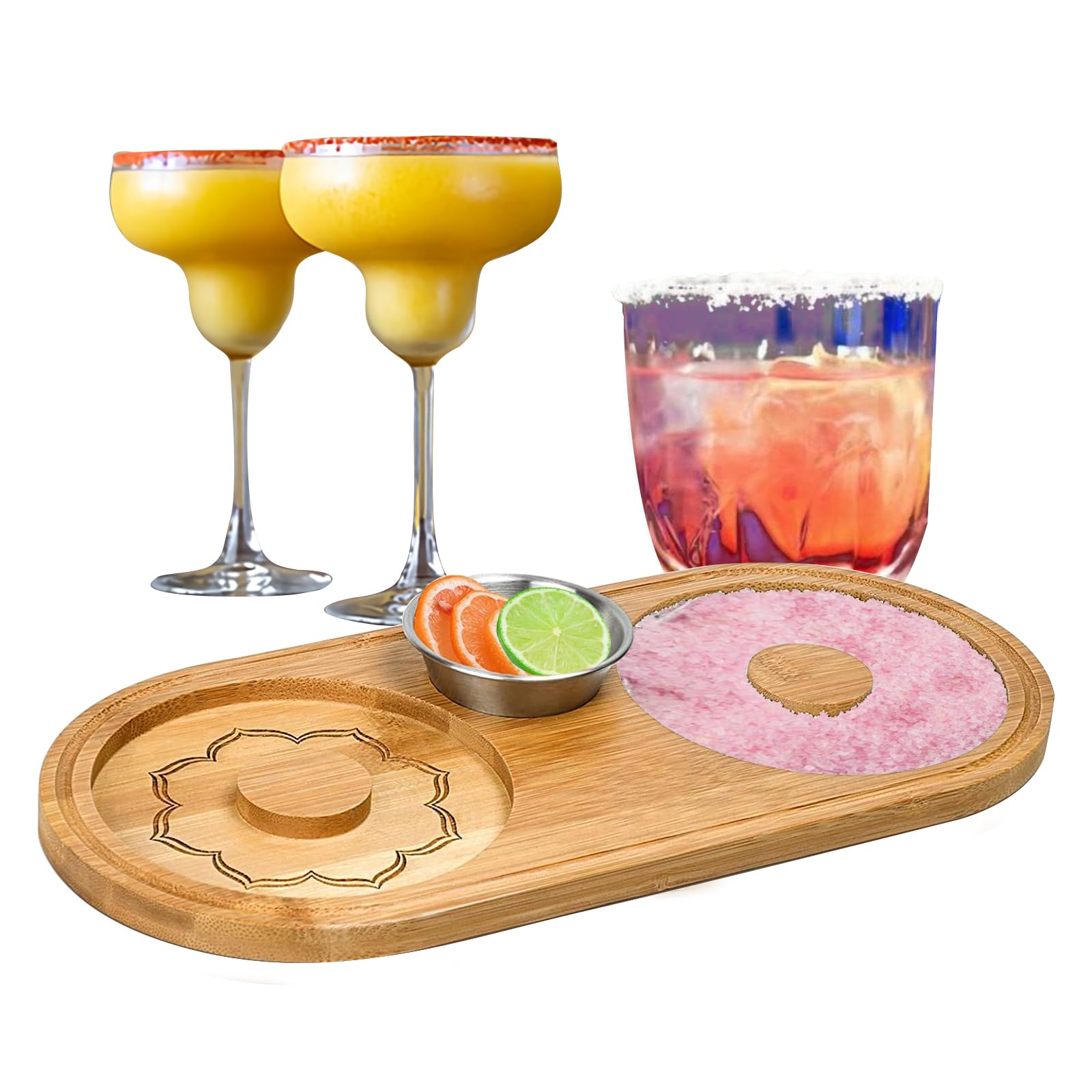Margarita Salt Rimmer Set, Wood Bamboo Salt