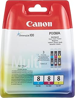 Canon CLI-8 - 0621B029 - 1 x Yellow,1 x Cyan,1 x Magenta - Multipack - Ink tank - For PIXMA iP6600D,iP6700D,Pro9000,Pro9000 Mark II