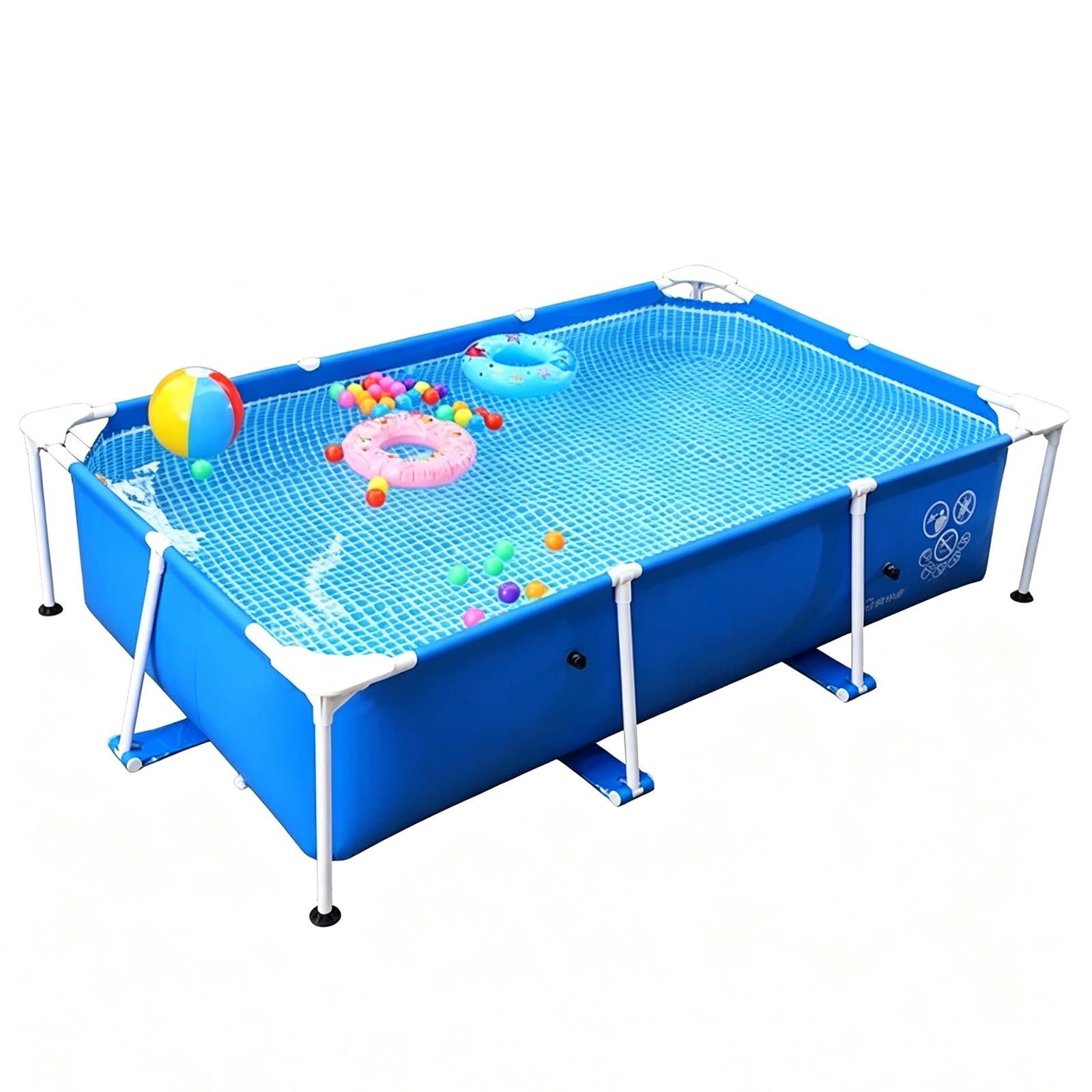 Piscina Rettangolare Con Struttura In Metallo Piscina Rettangolare Fuori Terra Con Struttura In Metallo 300-450 Cm vasca Da Bagno Per Interni(300 * 200 * 75cm)