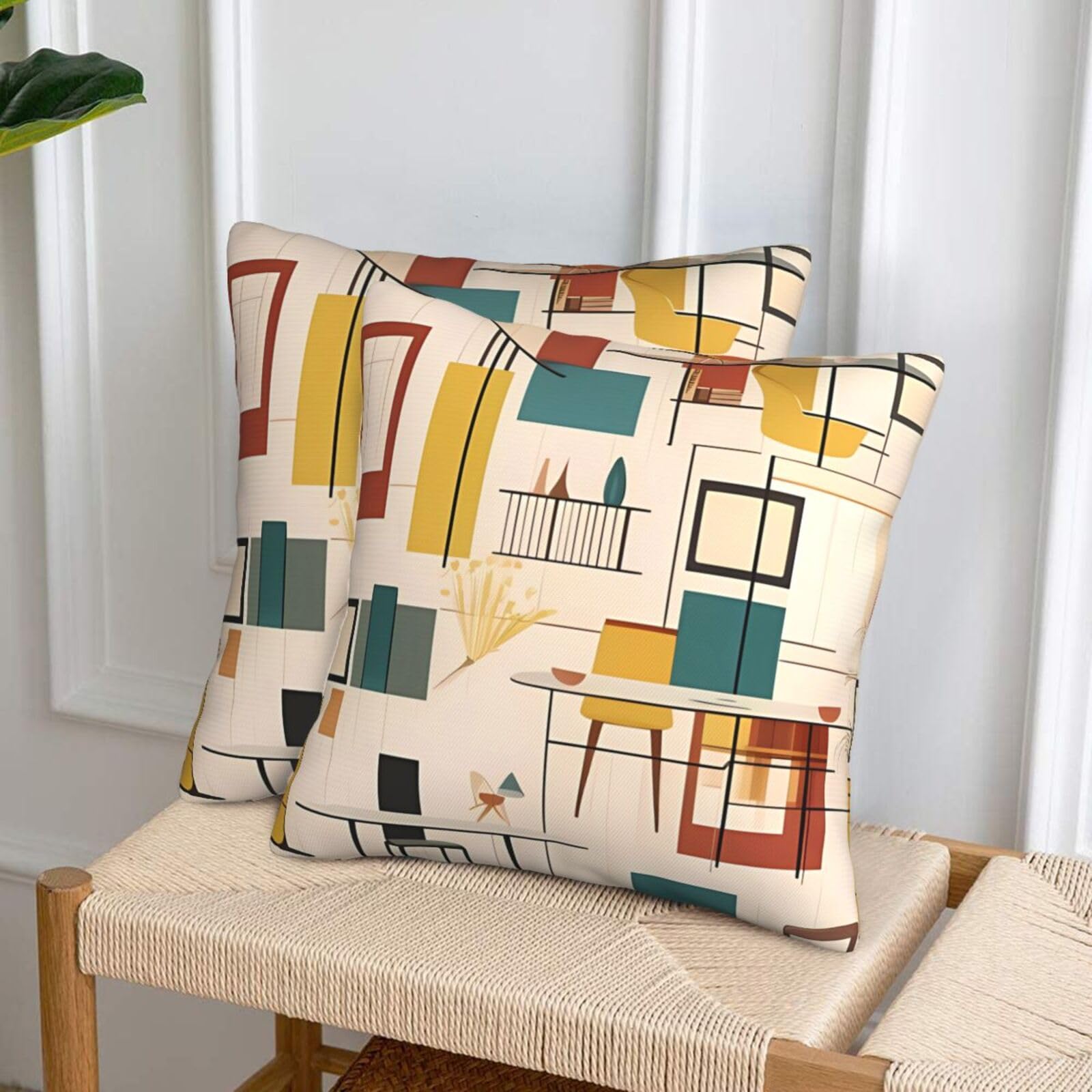 Set di 2 federe decorative per cuscini, 45 x 45 cm, morbide