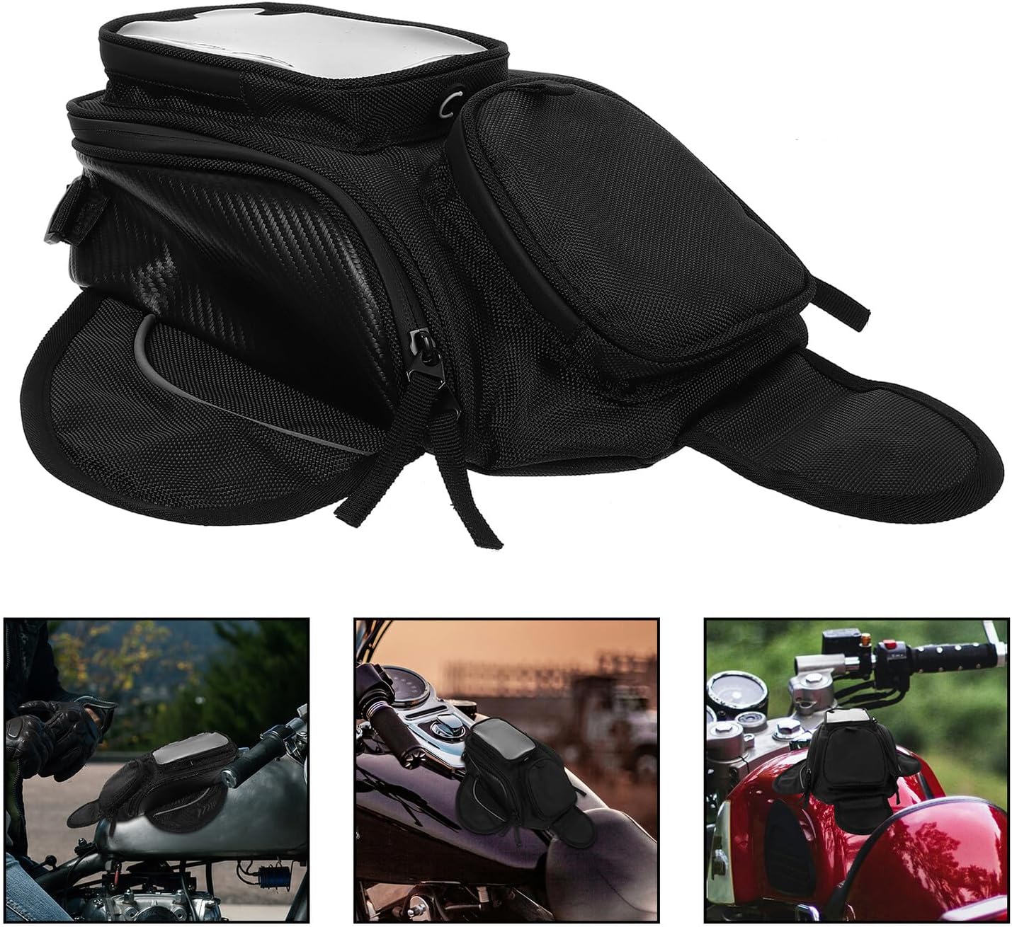 Magnetic Motorcycle Tank Bag Storage Bag for Long Trips with Spacious Interior and Secure Attachment for Various Models