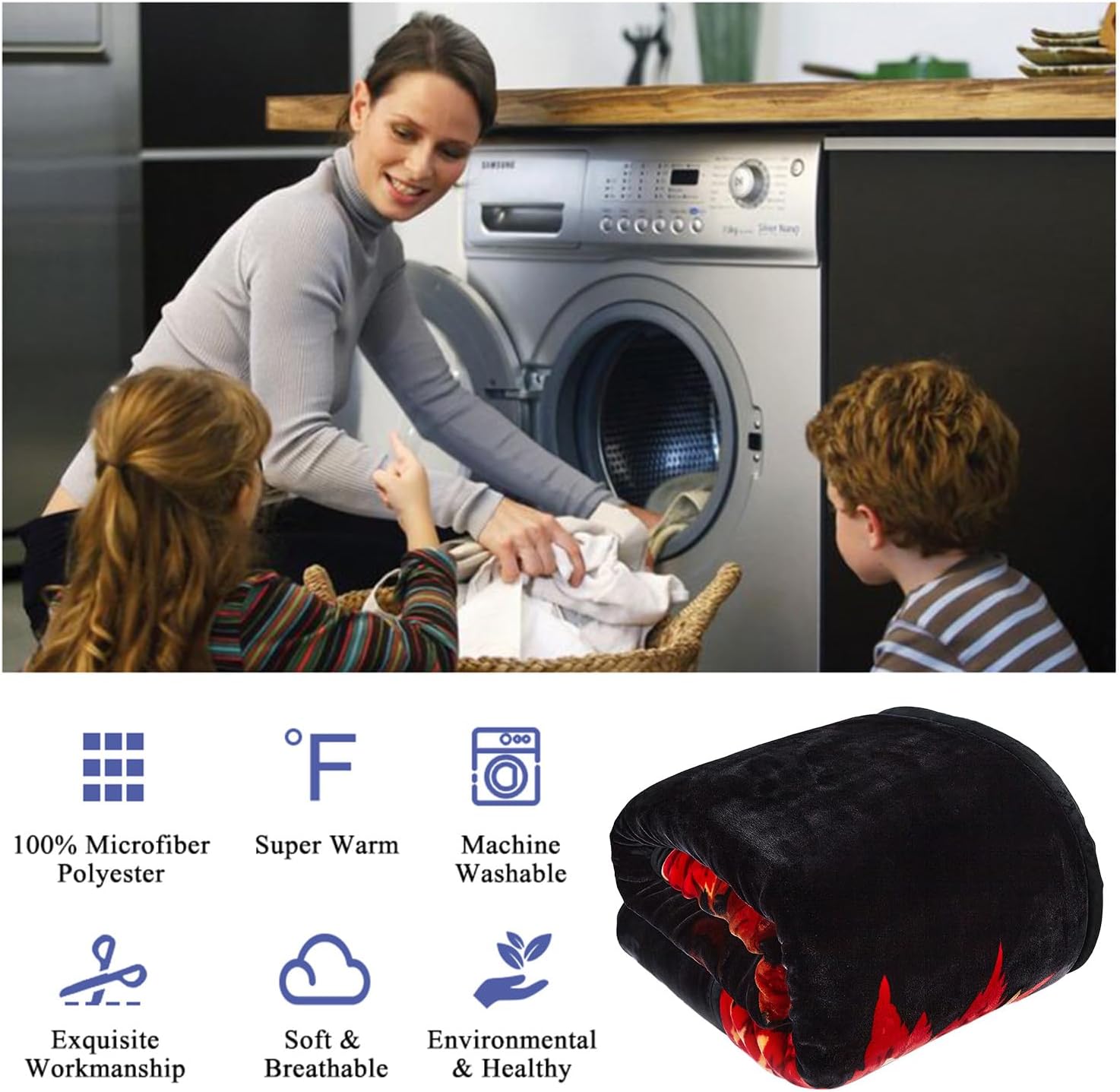 JYK Flannel Fleece Blanket King Size 85" x 93", 10 LB Heavy Korean Style Mink Blanket, Thick Winter Bed Blankets, 2 Ply Printed Raschel Bed Blanket, Tiger Design - Image 9