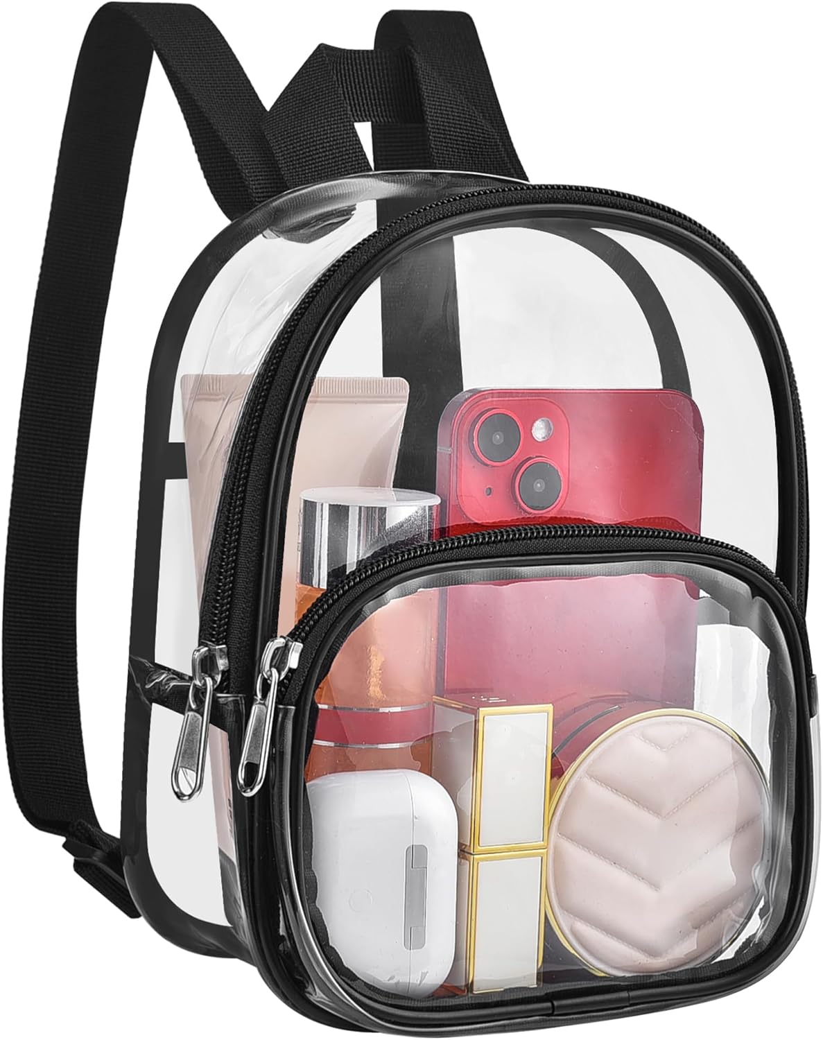 uspeclare clear mini backpack stadium approved for girls, for concert, festival, sport events&daily use black mini