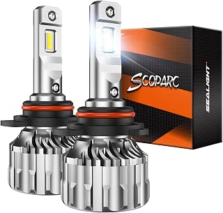 SEALIGHT 9012/Hir2 Bulbs 66000 LM Ultra-Bright 6500K White, S6 9012 Light Bulbs, Real 1:1 Size for Vehicle, Hir2 Fog Lights 80,000hrs+ Lifespan, CANbus-Ready Plug and Play, IP68, Pack of 2