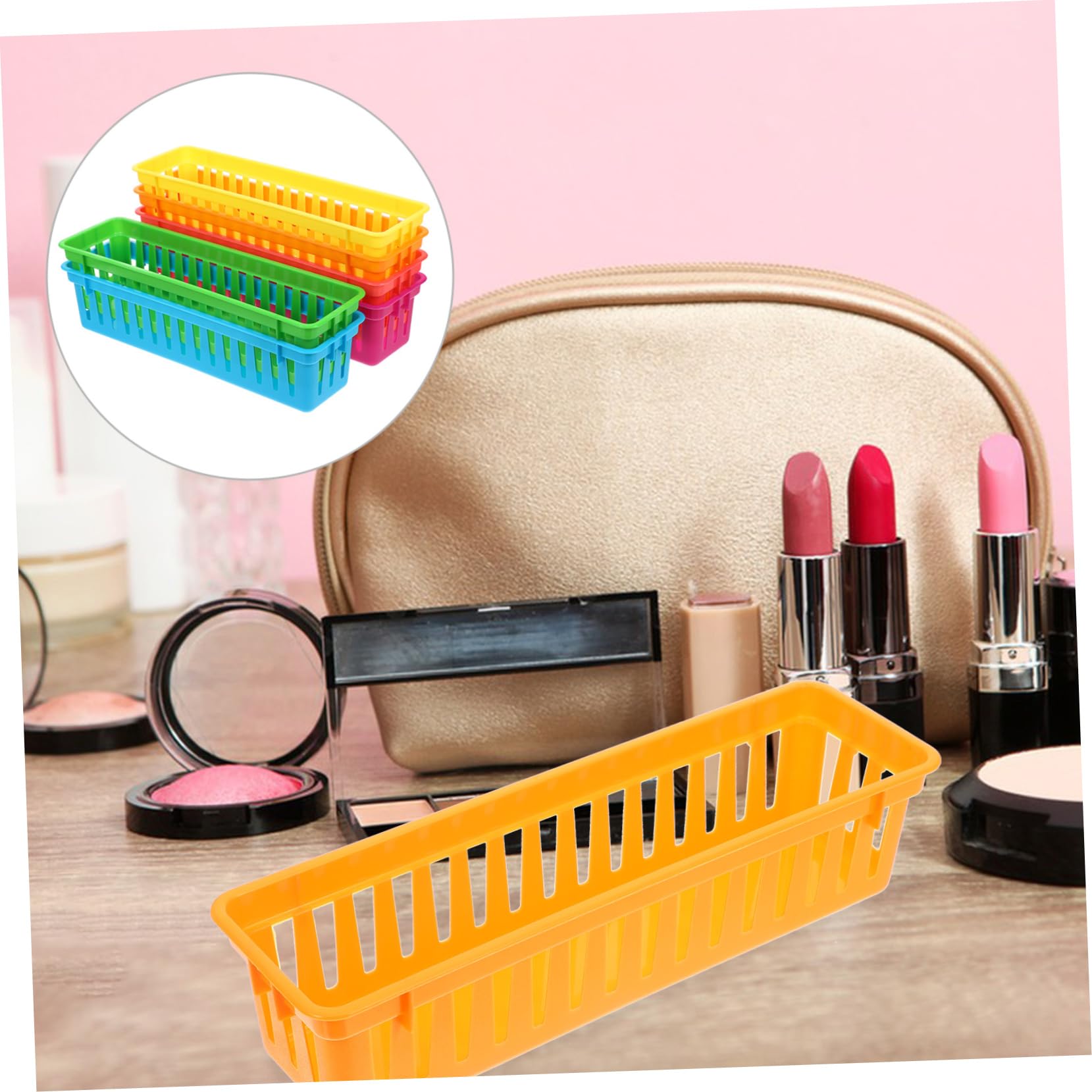 Lot De 4 Porte-crayons En Plastique Pour Salle De Classe Bac À Crayons Panier De Rangement De Bureau Porte-crayons Décole 6 Pièces X 4