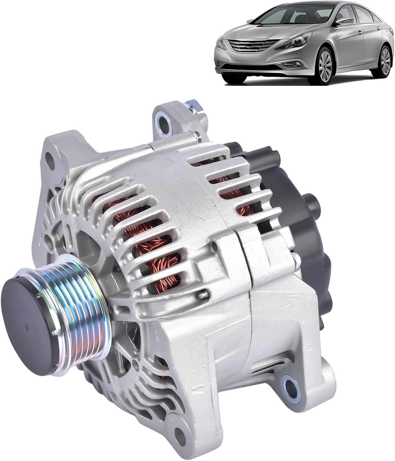 Alternator Replacement for Hyundai Sonata Kia Forte Optima Rondo 2.0 2.4L 2006-2013 37300-2G100 11189 2655544 12V 110AMP