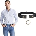 Pas de ceinture d'équerre sans ceinture de spectacle pour les hommes 1.38 Ceinture élastique invisible large pouces pour pantalons Jeans par WHIPPY