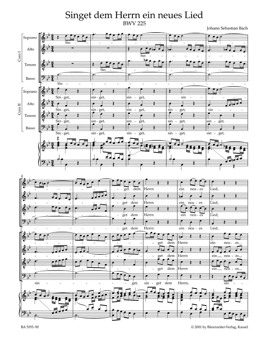 Motets BWV 225-230 Piano Reduction