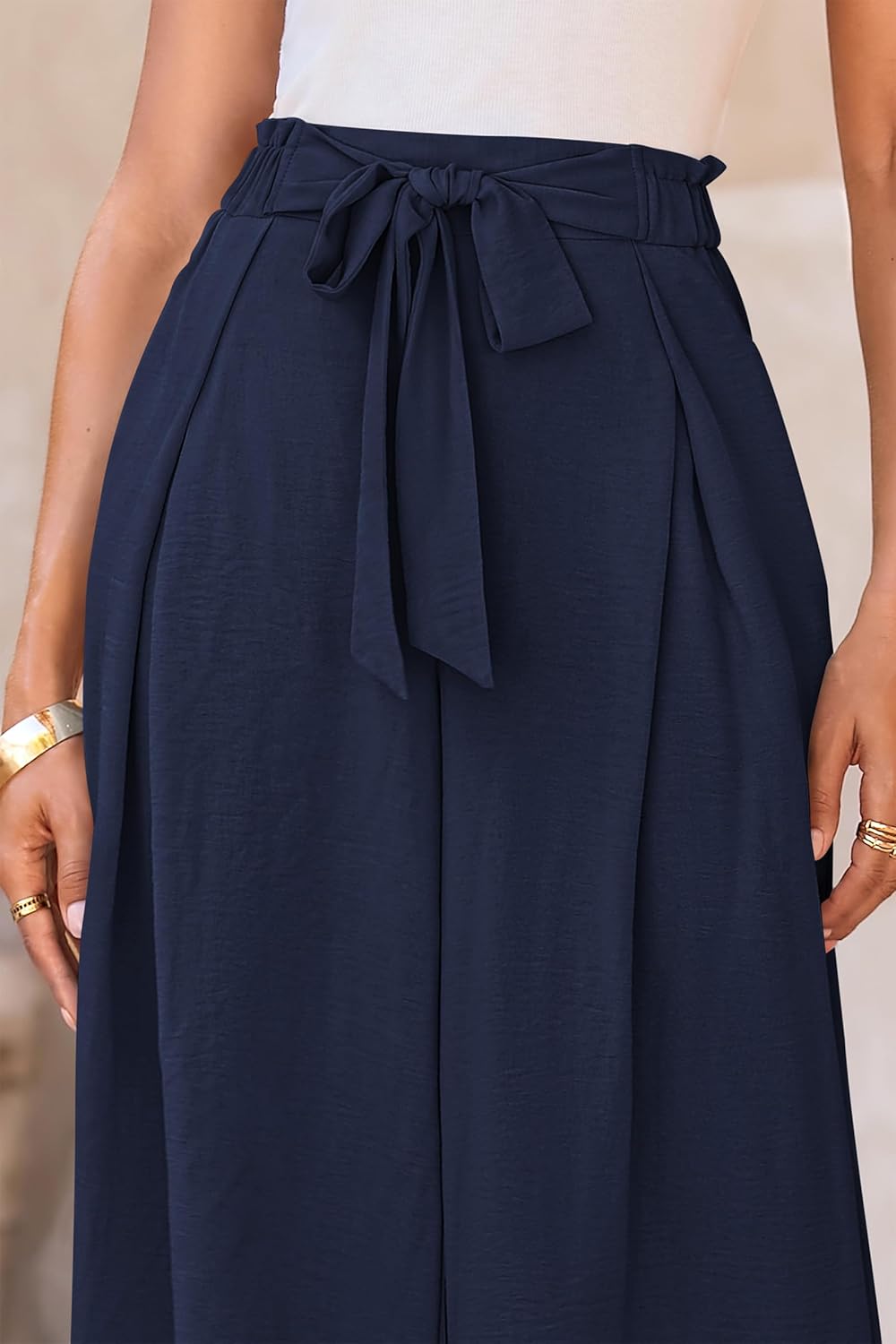 PRETTYGARDEN Women's Wide Leg Work Pants Business Casual High Waisted Loose Palazzo Trouser Summer Clothes