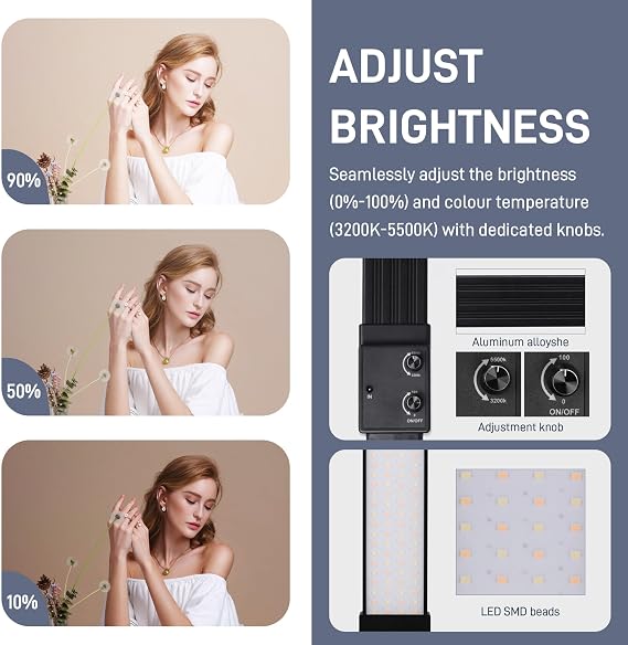 Photography Studio LED Lighting Kit with Adjustable Stand & Soft Tube, Ideal for Studio, Beauty & Tattoo Applications