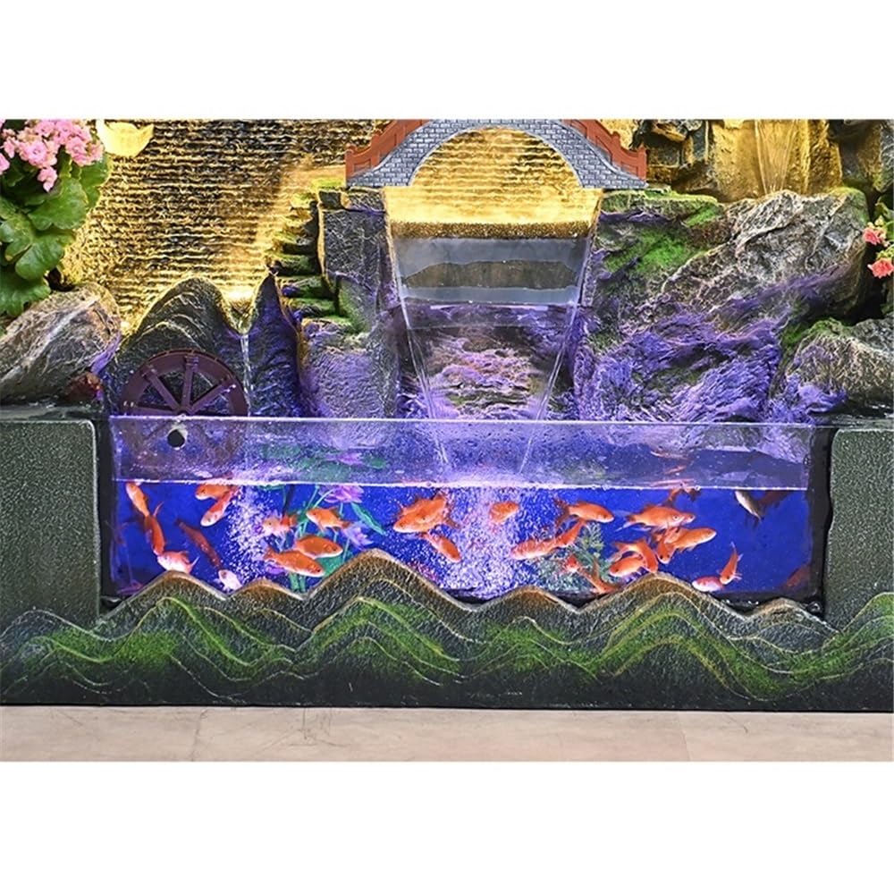 Fuente de Agua Gran pecera de Agua circulante con rocalla de Suelo, decoración Feng Shui for Sala de Estar, Patio y Paisaje. Fuente en Cascada