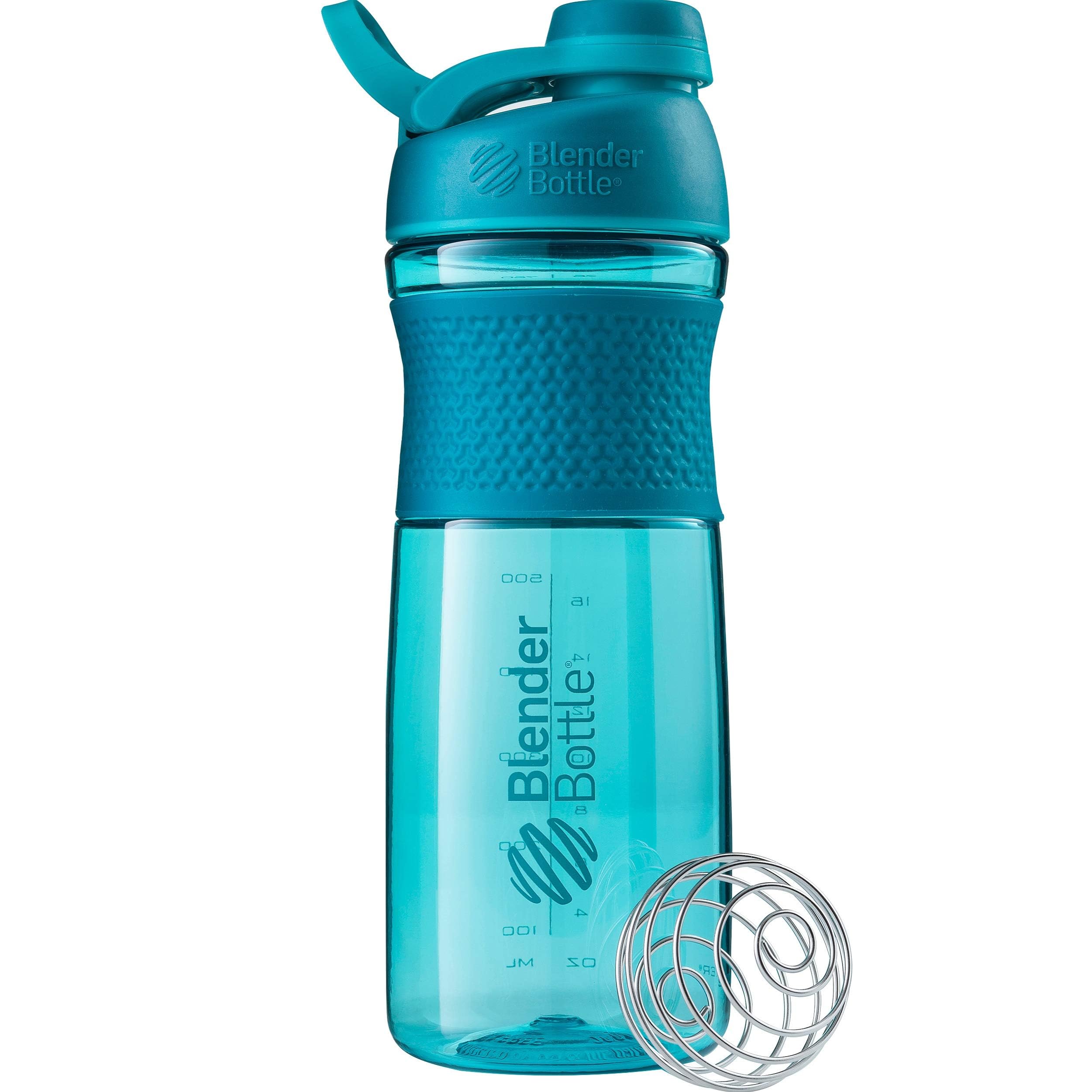 BlenderBottle SportMixer Twist Cap Tritan Grip Shaker Bottle, 28-Ounce, Teal