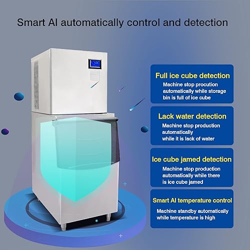Kolice Máquina comercial de cubitos de hielo de 360 librasdía para máquina de cubitos de hielo, limpieza automática, detección automática de hielo