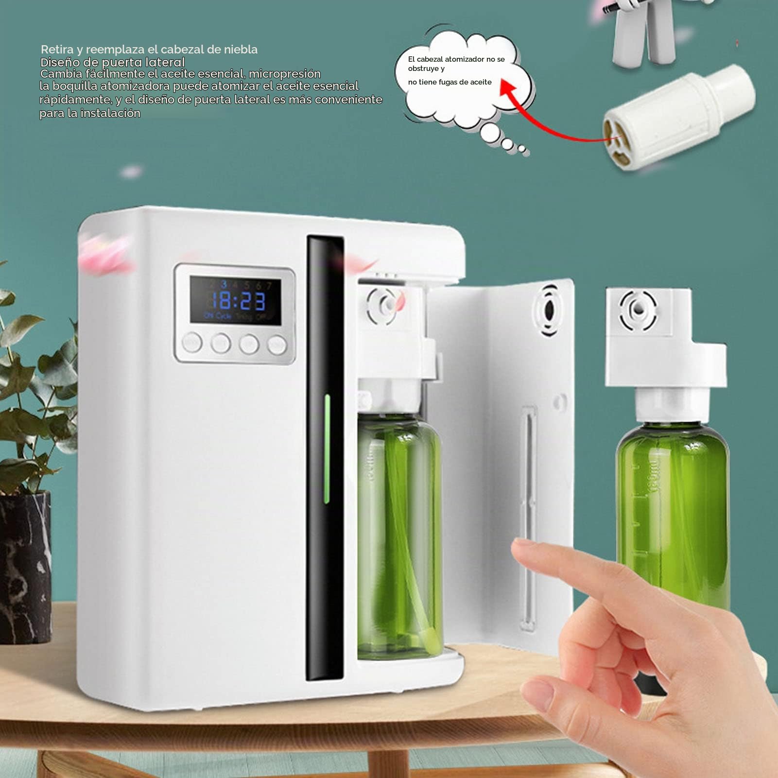 Asixxsix Smart Scent Air Machine,Difusor de Aceite Esencial sin Agua Profesional con Tecnología de Nebulización Máquina Difusora de Automática para Aceites Esenciales paraHabitaciones