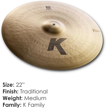 Zildjian K' Ride 22, Traditional Finish - Ride Cymbal