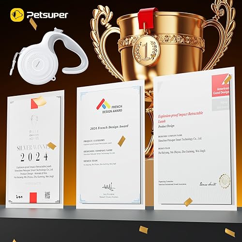 Miniatura 2 de AutoBrake - Correa retráctil para perros medianos y grandes, correa de perro sin enredos de 360 y cinta de nailon fuerte de 16 pies, mango de agarre