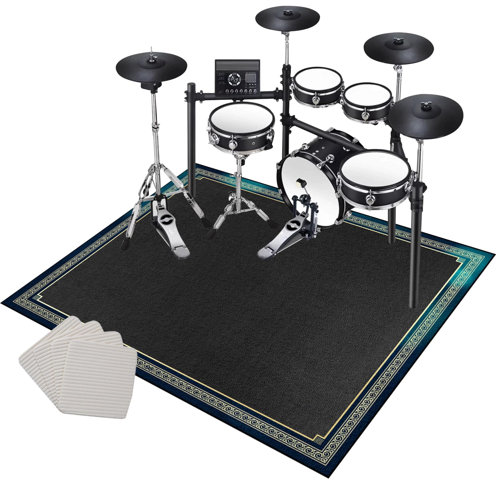 Alfombras Acusticas Alfombra Bateria Electronica 120 x 70 cm Alfombra de Tambor Alfombra para Bateria Acustica Alfombras de Batería Acústico Tambor Alfombrillas Insonorizada Antideslizantes Tapetes
