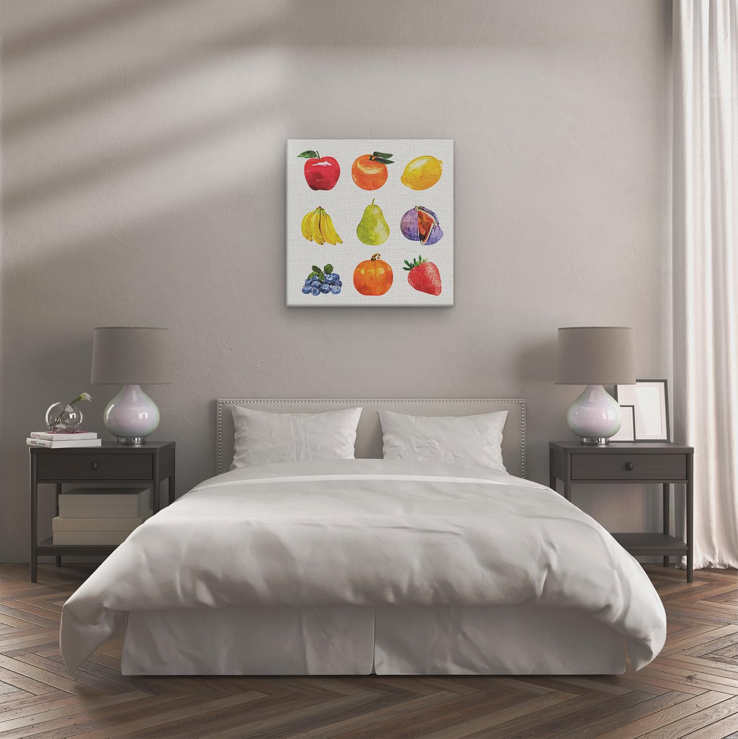 Artaza Cuadros Decoración Salón Modernos Frutas - 90x90 cm - Grande - Cuadros Decorativos Cocina - Decoración Pared Hogar - Lienzos Acuarela Cocina