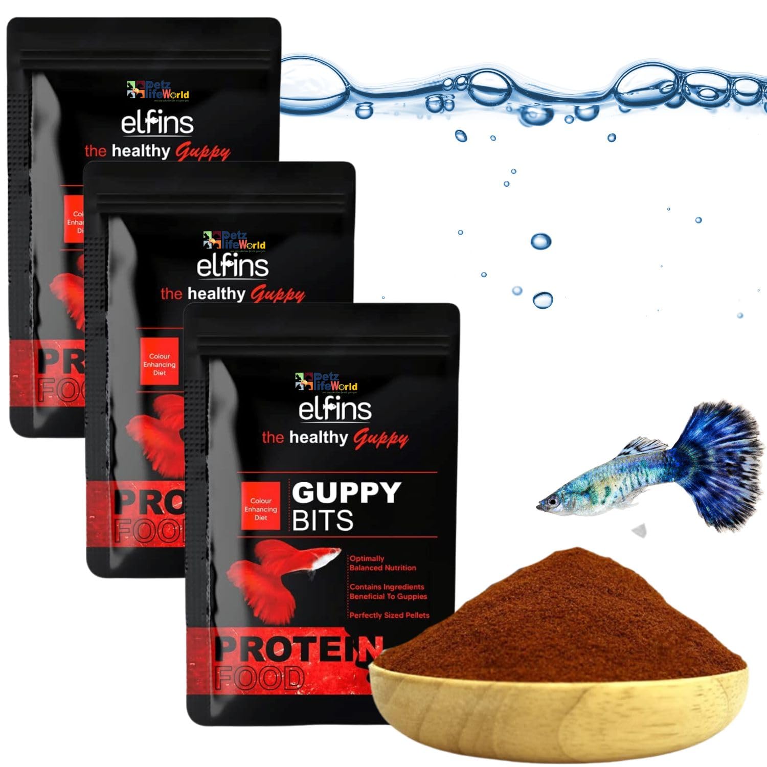 Horizone Elfins Colour Enhancing Special Guppy Bits Fish Food, 20G (Pack of 3) - (60g) (B0C1VN8ZH4) Amazon Price History, Amazon Price Tracker