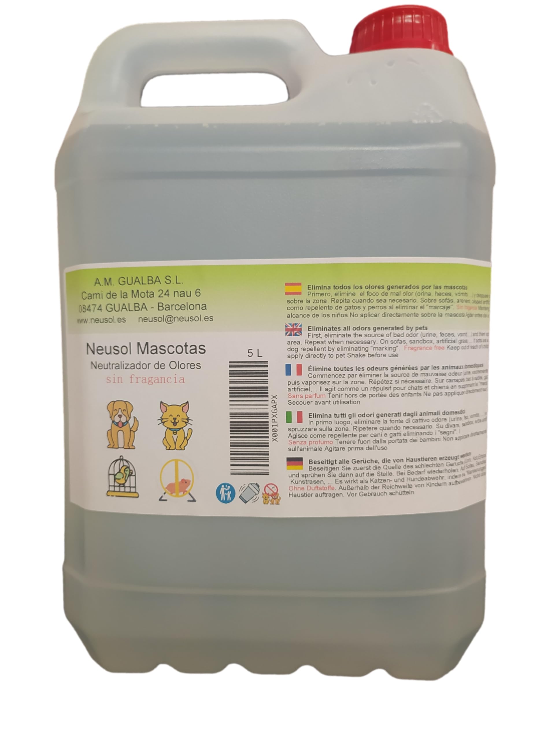 Mascotas - Haustiere - Geruchsvernichter Urin KOT Erbrochenes... Hunde Katzen (5 L)