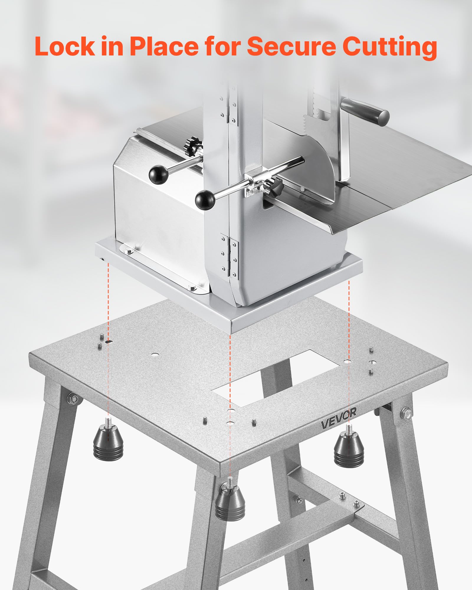 VEVOR Support Scie à Os Électrique Boucher pour Scie à Ruban Table, Compatible BS-130 BS-250, Hauteur Réglable, Cadre H Stable
