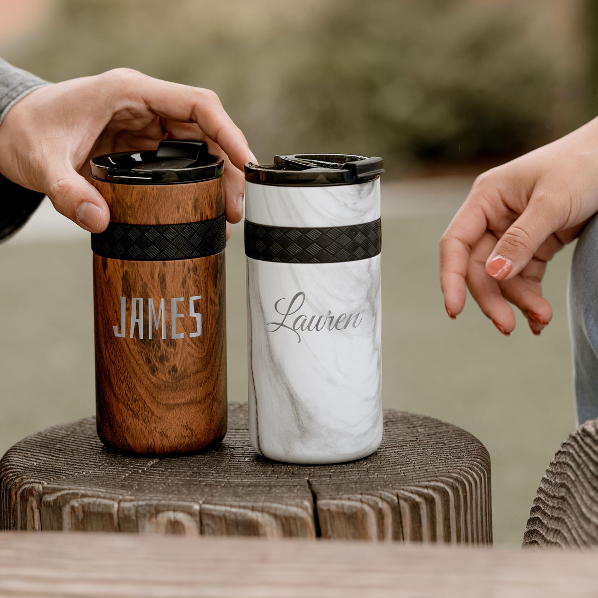 NEW! Personalized Leak Proof Commuter Dousip | 2-in-1 Insulated Tumbler with Sip Lid & 12oz Elemental Insulated Beverage Holder, Seltzer Slim Can Cooler